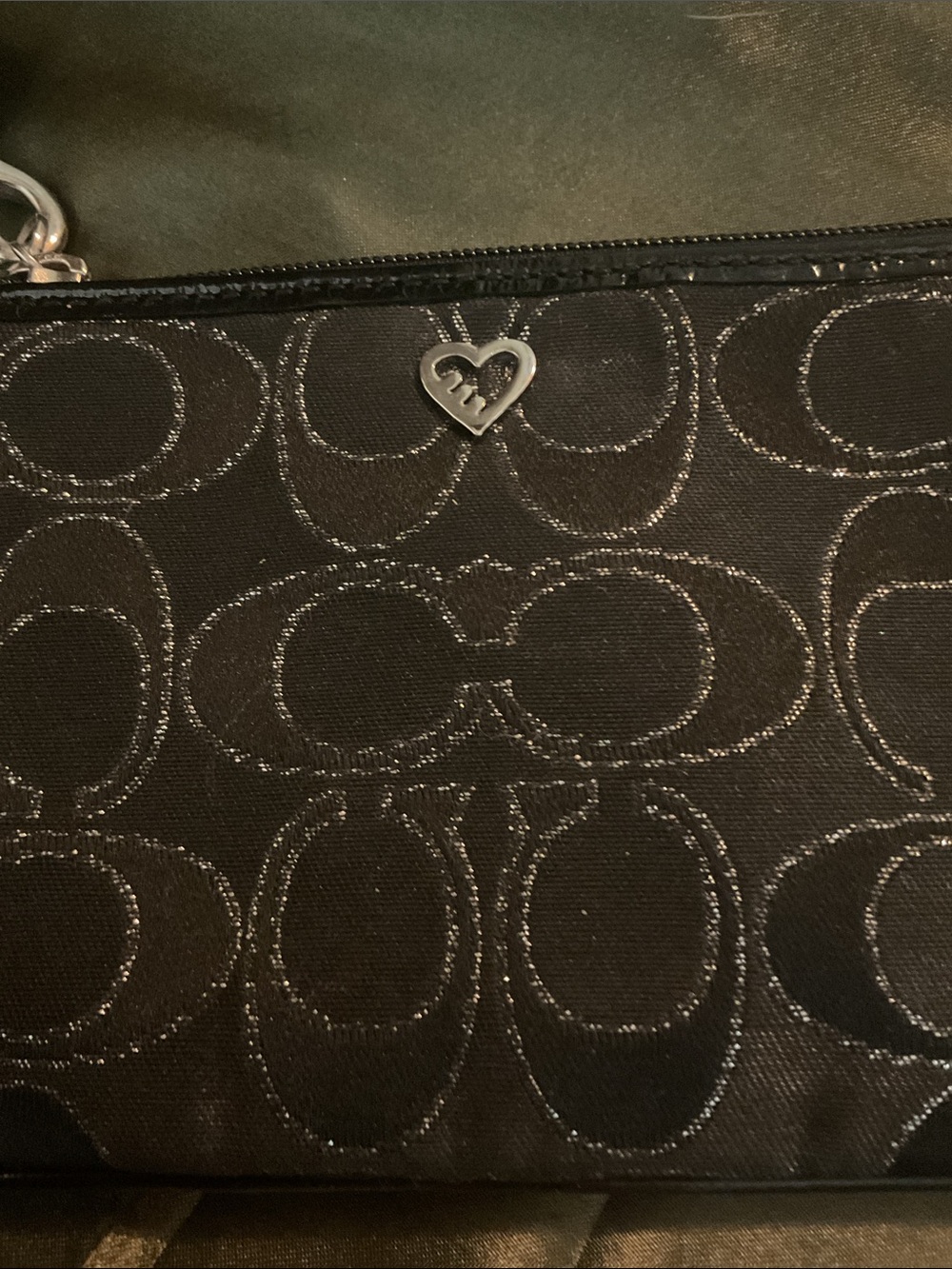 Coach Black Signature Logo Wallet Wristlet - Picture 3 of 5